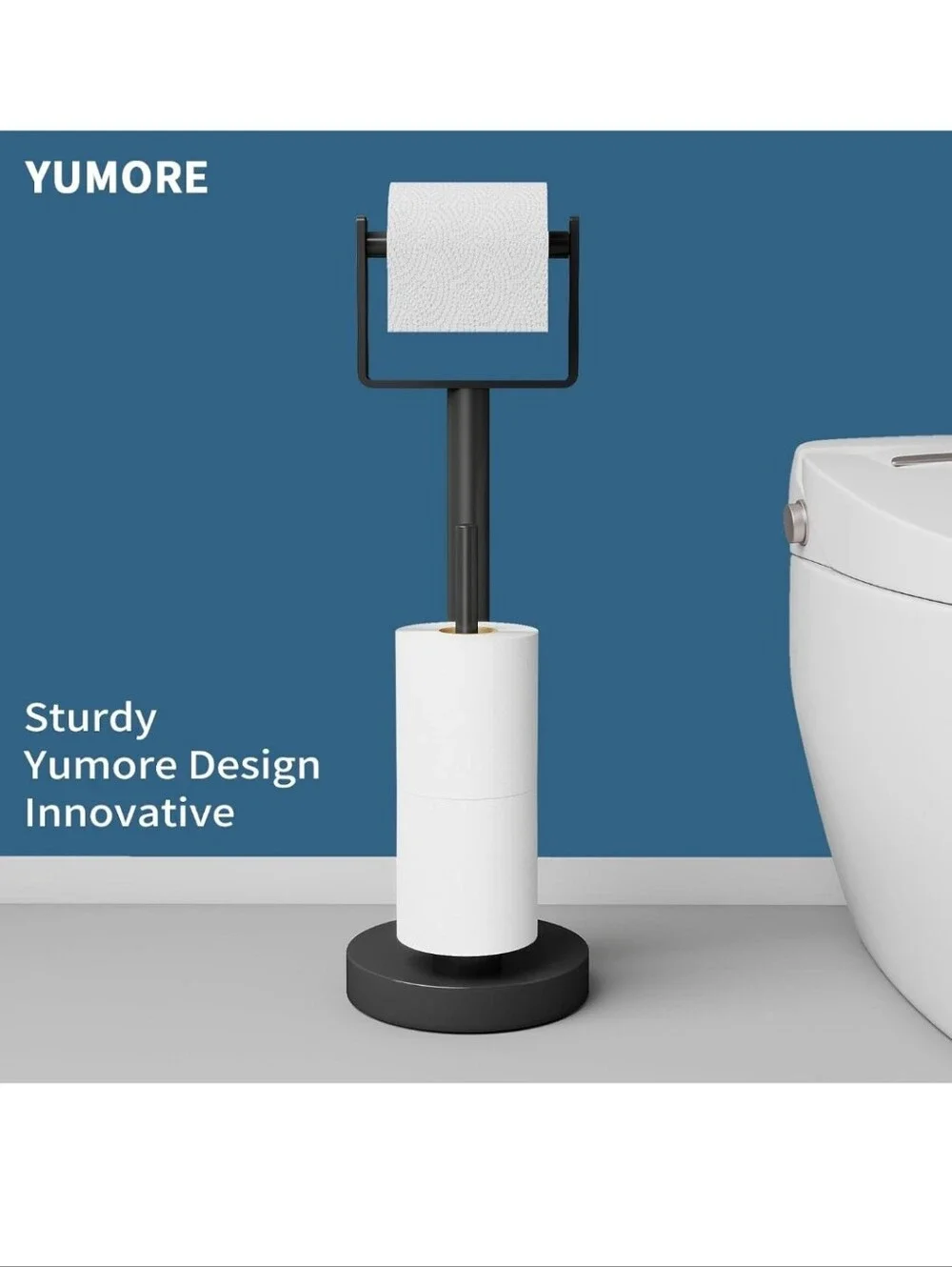 Black Freestanding Toilet Paper Holder
